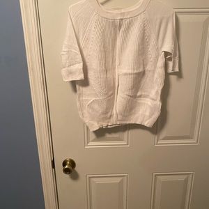 White sweater 3/4 length sleeves
